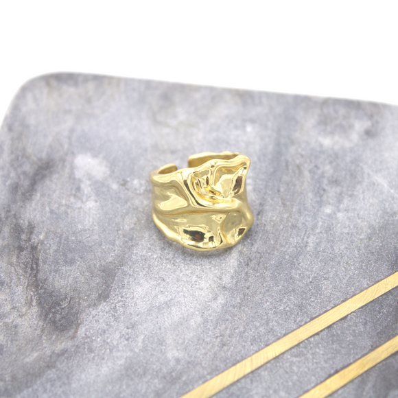 Gold Melted Chunky Ring - ECSTATIC