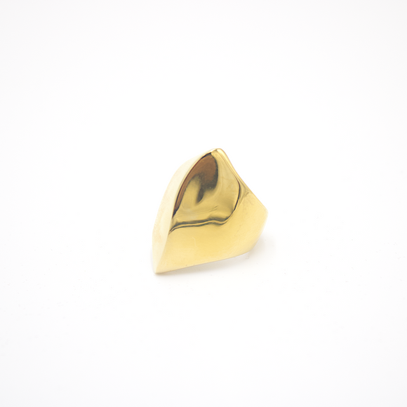18K PVD Gold Plated Geometric Chunky Statement Ring - EXTREME