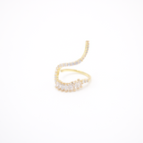 Gold/Silver Twisted Cubic Zirconia Ring - POISED