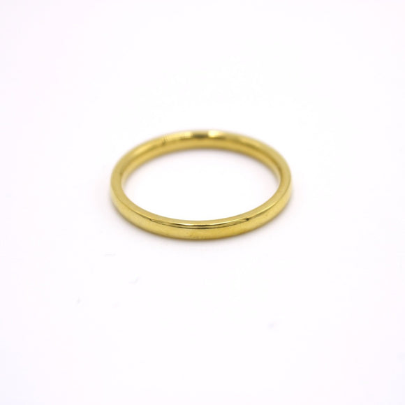 14K Gold Plated Thin 2mm Band Ring - STACK SLIM
