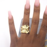 24K Gold Plated Melted Chunky Ring - ECSTATIC