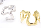 14K Gold Plated Swirl Irrglar Bracelet Cuff