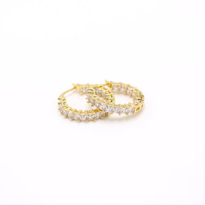 14K Gold Hoops Cubic Zirconia - CANDY