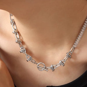 Titanium Steel Chunky Bling Chain Necklace - CAPTIVATE