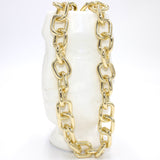 14K Gold Plated Oversized Square Link Necklace - CHUNKY