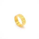 8K PVD Gold Plated Gear Band Ring - DREAM