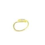 Gold Plated Geometric Open Statement Twist Ring - FANTASY