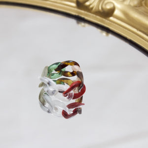 Mutli-color Acrylic Chain Ring - ISABEL