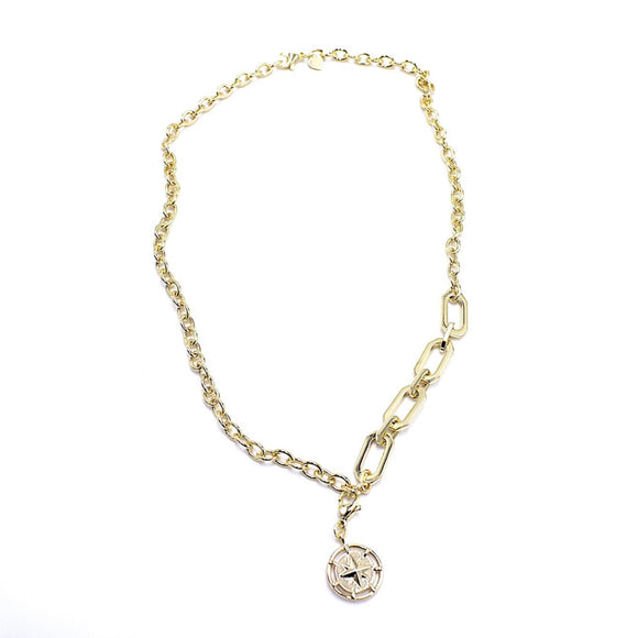 18K Gold Plated Chain Necklace With Removable Pendant - SARAA
